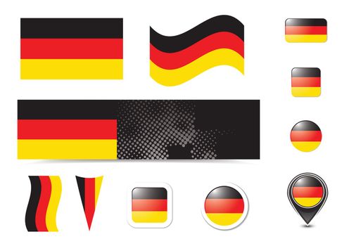 Germany flag and buttons set, illustration