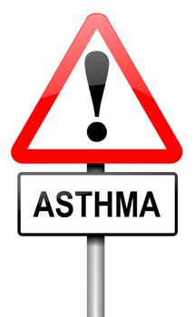 Illustration depicting a road traffic sign with an asthma concept. White background.