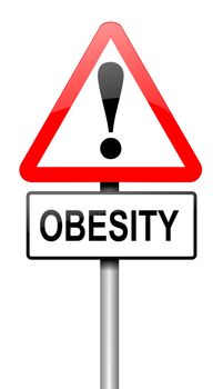 Illustration depicting a road traffic sign with an obesity concept. White background.