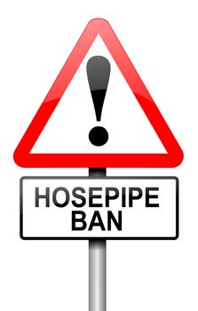 Illustration depicting a road traffic sign with a hose pipe ban concept. White background.