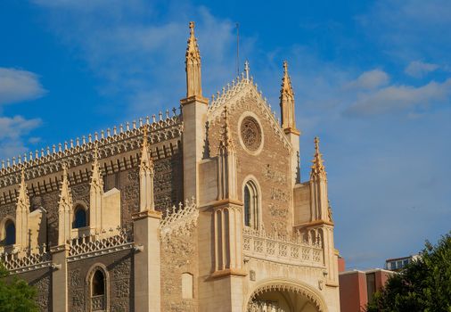 Historic buildings with lace fronts of city Madrid