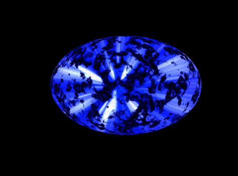 Blue ellipse on the black background of space