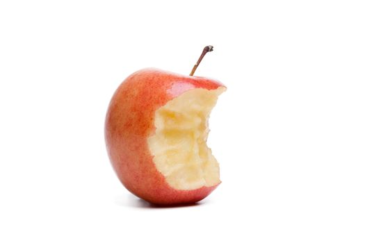 red apple core isolated on a white background