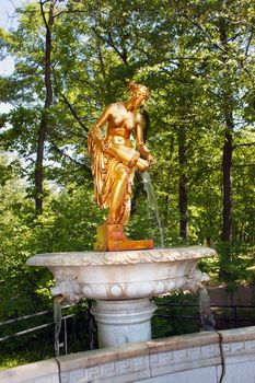 Danaid (Danaide) Fountain in Lower Park of Peterhof. St Petersburg, Russia
