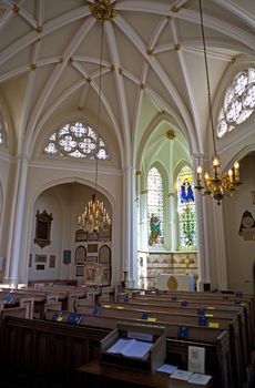 The historic St. Bartholomew-the-Less church which is located in the grounds of St. Bartholomews hospital in Barbican, London.