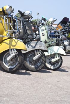 CEFALU' (PA) ITALY - MAY 27: Vespa scooters on display at scooter meeting on May 27, 2011 in Cefalù (PA) Sicily-Italy