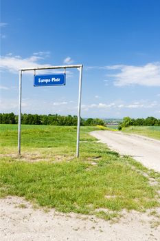 Europa Platz, border between Czech Republic and Austria