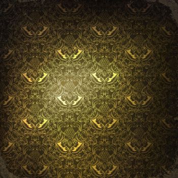 Vintage golden ornamented background, raster version