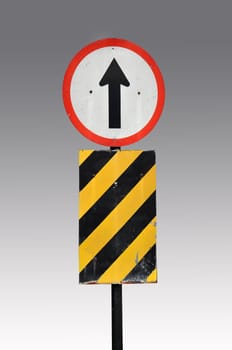 Go straight direction traffic sign
