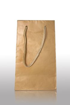 Recycled brown paper bag for the device.