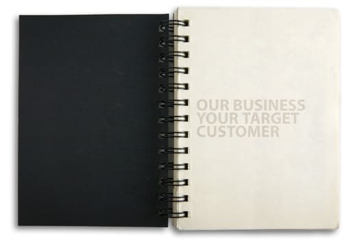 For business notebook on a white background.