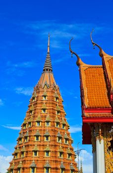 Pagoda and temple roof are art of Thai.