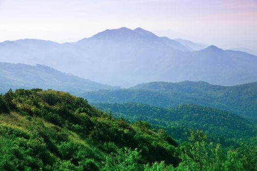 The landscape of the mountains.