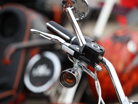 Steering wheel motorcycle leather handbrake lever mirror