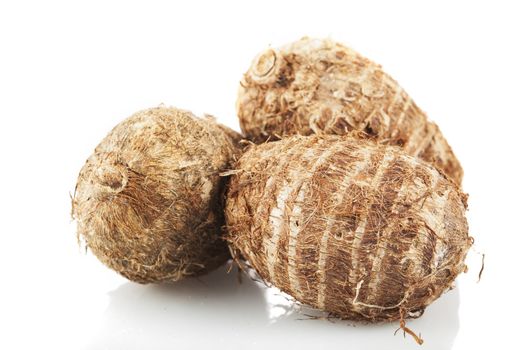 Eddoes vegetable thought to have been developed in China and/or Japan.  Similar to the Taro