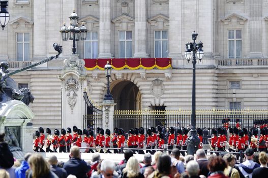 LONDON, UK - June 16: The Royal Family appears on Buckingham Palace balcony during Trooping the Colour ceremony, on June 16, 2012 in London. Trooping the Colour takes place every year in June to officialy celebrate the sovereign birthday.