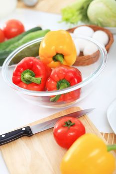 Fresh food and vegetables on the table