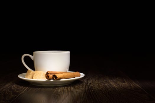 Image of coffee beans and white cup