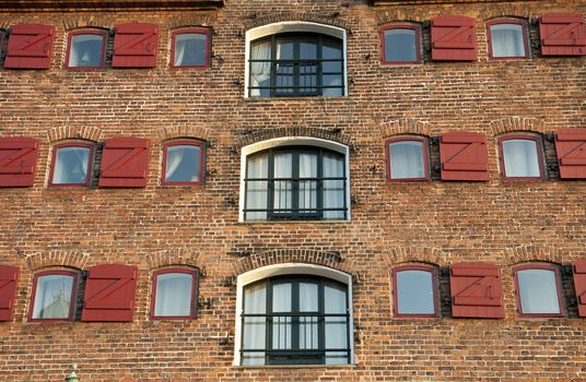 The brick fasade of old house in Copenhagen, Denmark