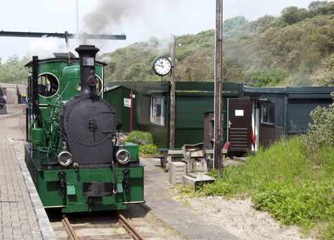 old train station with steamtrain