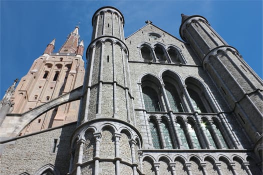 Church of Our Lady Facade in Bruges, Belgium.