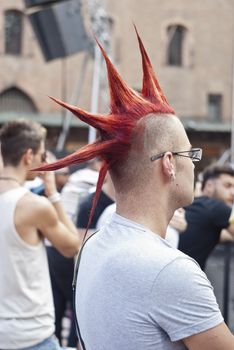 BOLOGNA - JUNE 9: 30,000 people took part in the Bologna Gay Pride parade to support gay rights, on June 09, 2012 in Bologna, Italy.