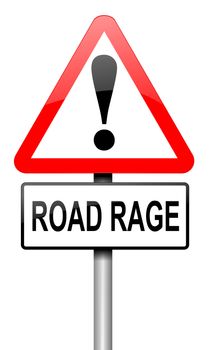 Illustration depicting a road traffic sign with a road rage concept. White background.