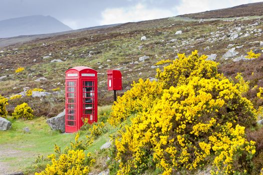 telephone booth and letter box near Laid, Scotland