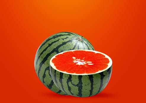 Water melon and Orange inside, ideal for mix juice.