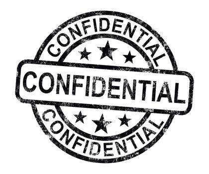 Confidential Stamp Showing Private Correspondence Or Documents