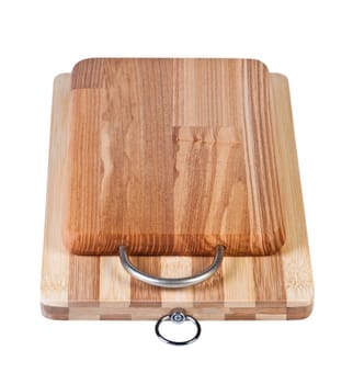 Cutting boards on white background.
