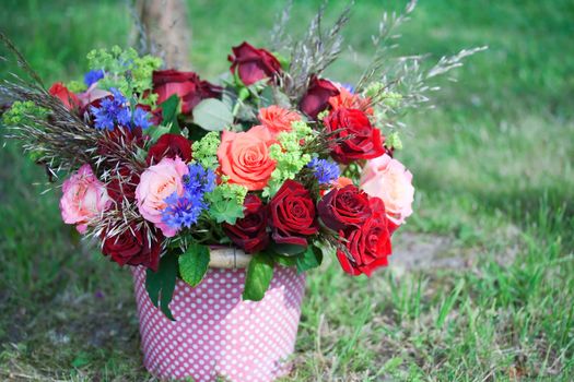 Bunch of flowers with roses