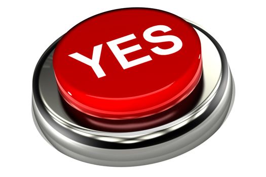 A Colourful 3d Rendered Yes Button Concept Illustration
