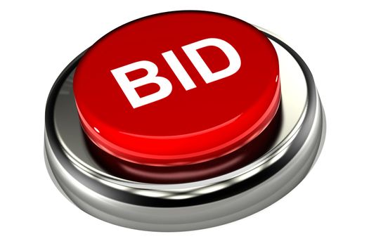 A Colourful 3d Rendered Bid Button Concept Illustration