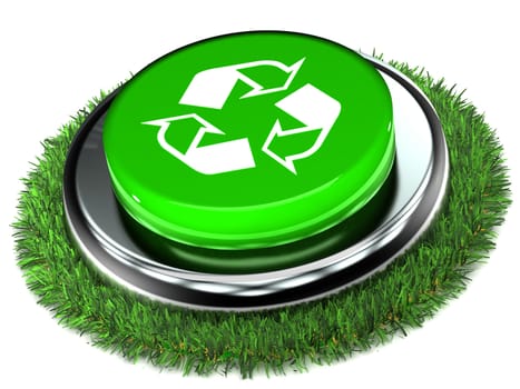 A Colourful 3d Rendered Recycle Button Concept Illustration