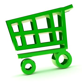 A Colourful 3d Rendered Shopping Cart Illustration