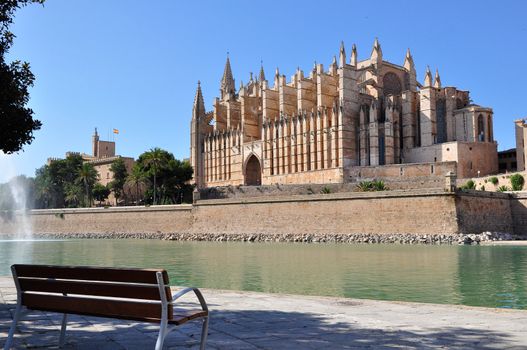 View of Cathedral Le Seu, Palma de Mallorca, Spain