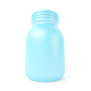 Blue Plastic Bottle on White
