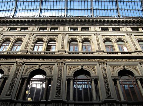 A view of the famous shopping gallery Umberto I in Naples, southern Italy. Detail view