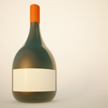 Wine bottle with blank label