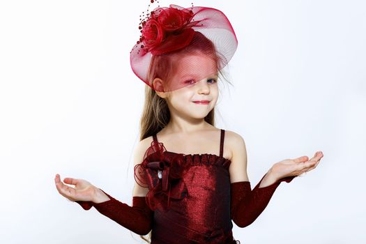 Portrait of a little girl in beautiful dress