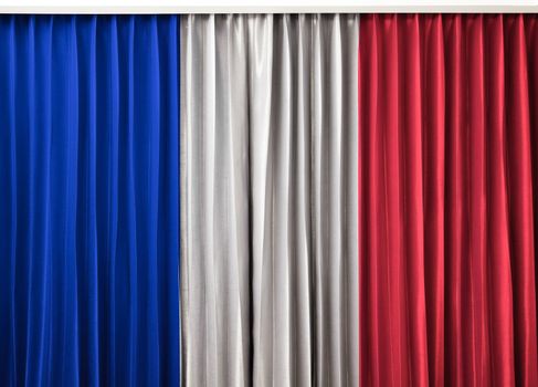 France flag on curtain