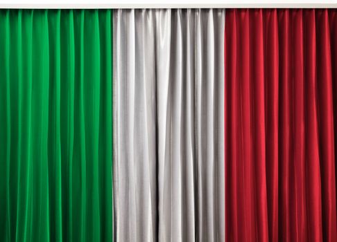 Italy flag on curtain