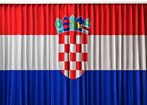 Croatia flag  on curtain