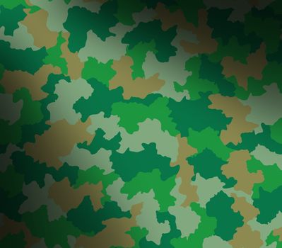 Green camouflage surface pattern lit diagonally