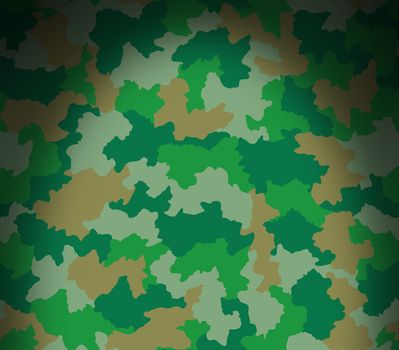 Green camouflage surface pattern lit dramatically from above