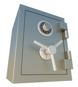 Bank Safe Isolated on White Background