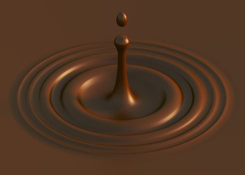 3d Illustration of Chocolate Splash Background or Wallpaper