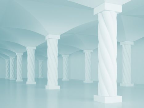 3d Illustration of Interior Columns or Architectural Background