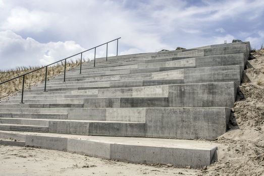 concrete stairs at the beach in Holland